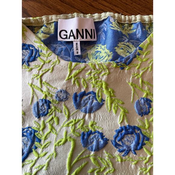 Ganni Floral Jacquard Off the Shoulder size 8/10 - Picture 8 of 10